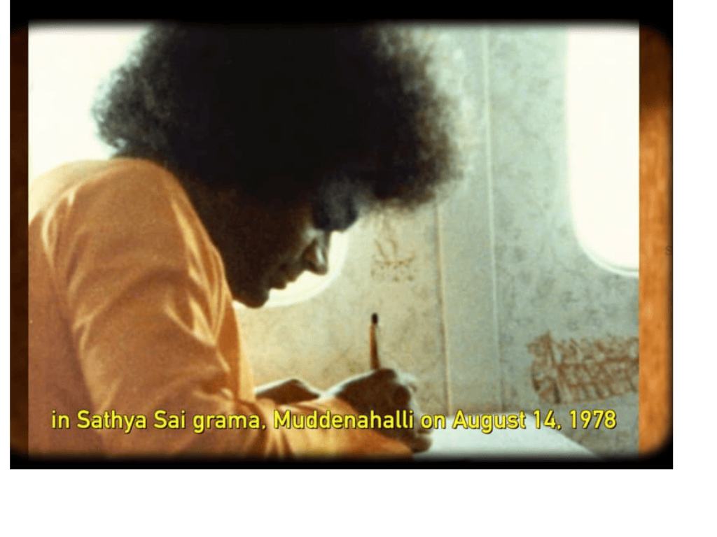 Sri Sathya Sai Baba signing the formation of the trust