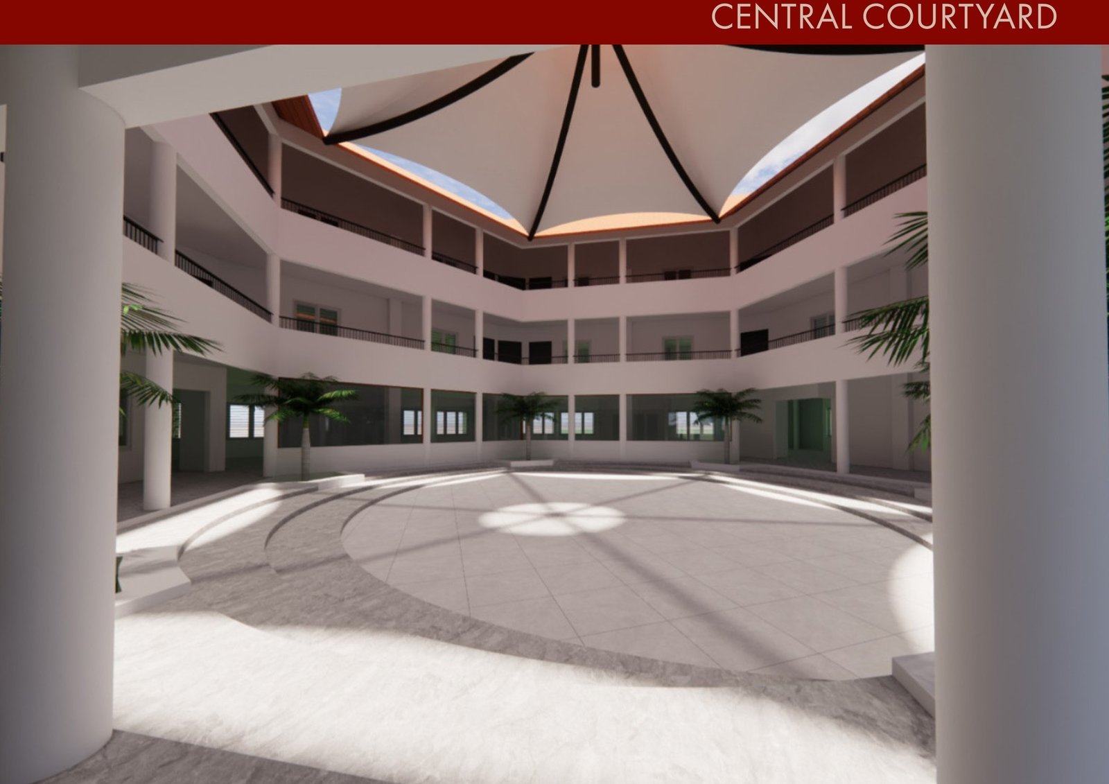 Sunlit central courtyard