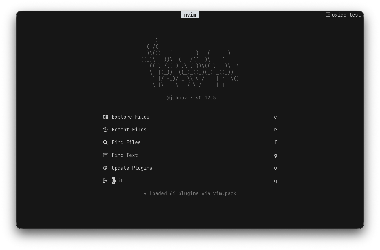 oxide nvim dashboard showcase