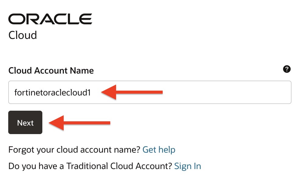 OCI Cloud Account Name