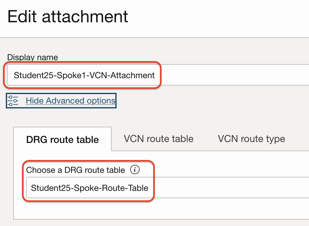 Create Spoke Import Route Distribution