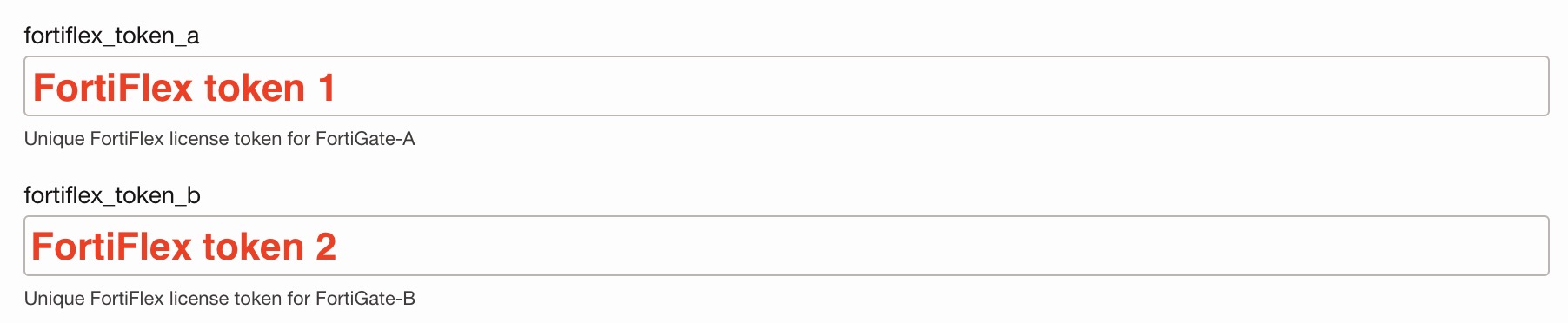 Enter FortiFlex Token Values