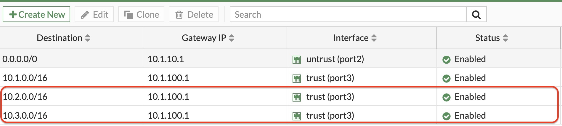 FortiGate static routes