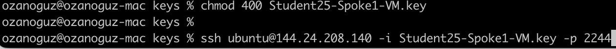 SSH to Spoke1 VM