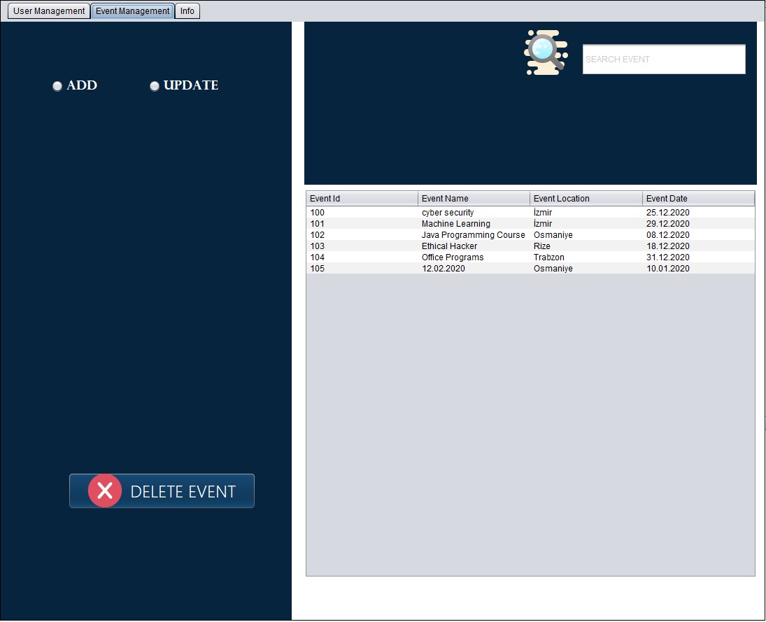GitHub - ozknsmz/Event-Tracking-System: Event Tracking System is the ...