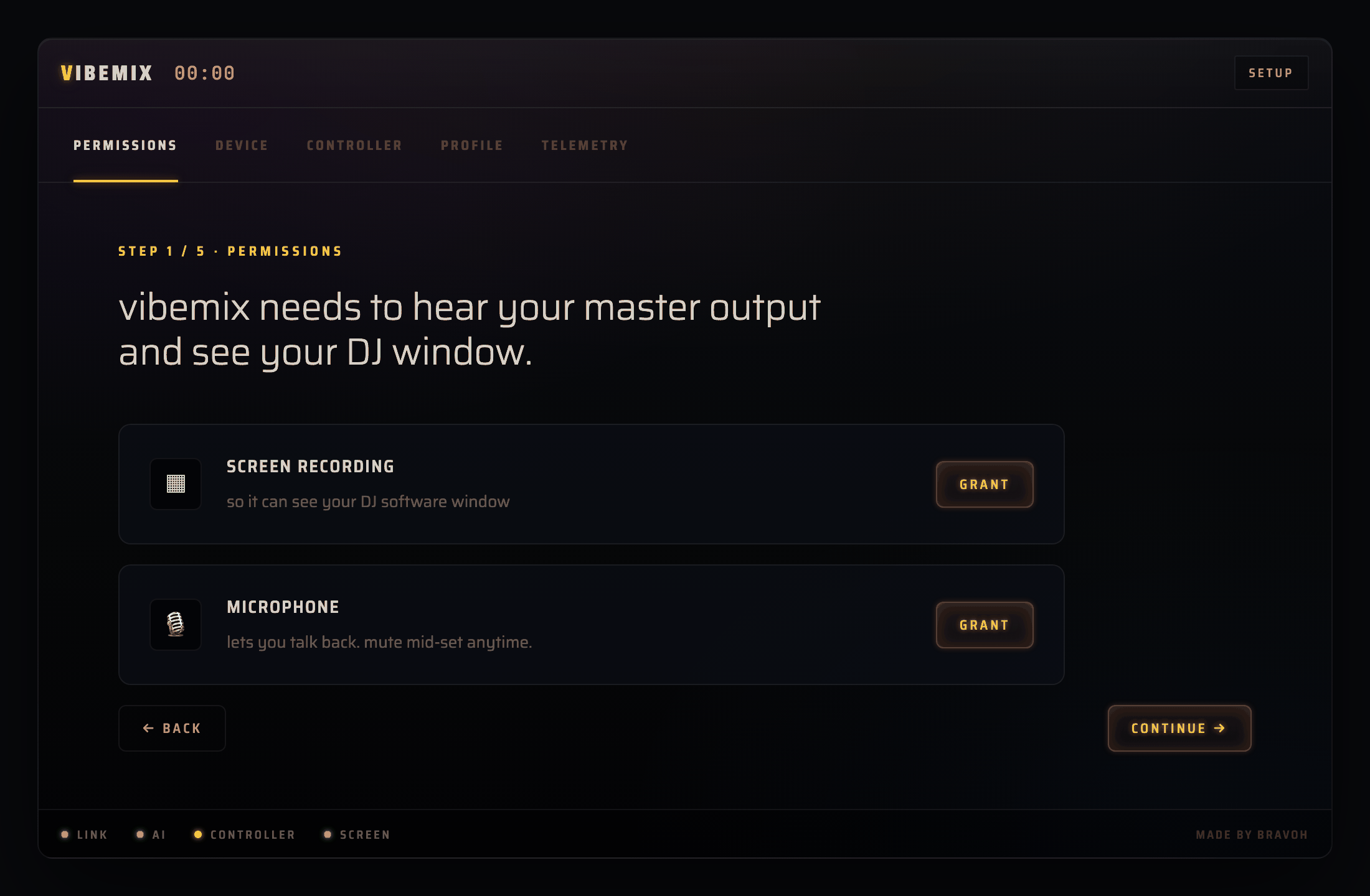 first-run permissions wizard