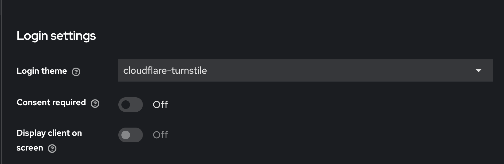 Setting the cloudflare-turnstile login theme