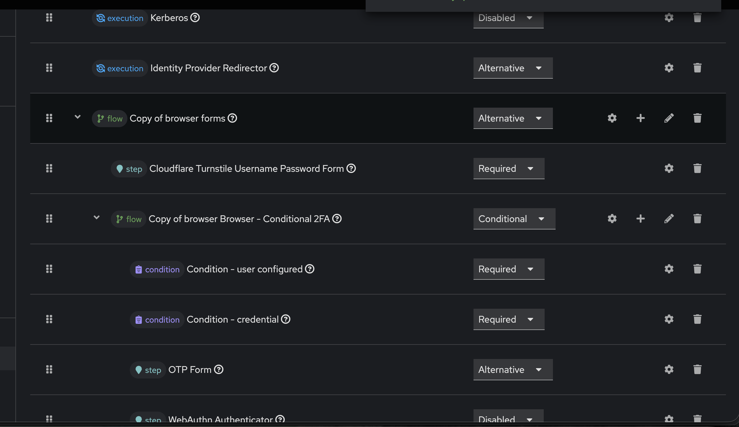 Cloudflare Turnstile Username Password Form in a browser flow