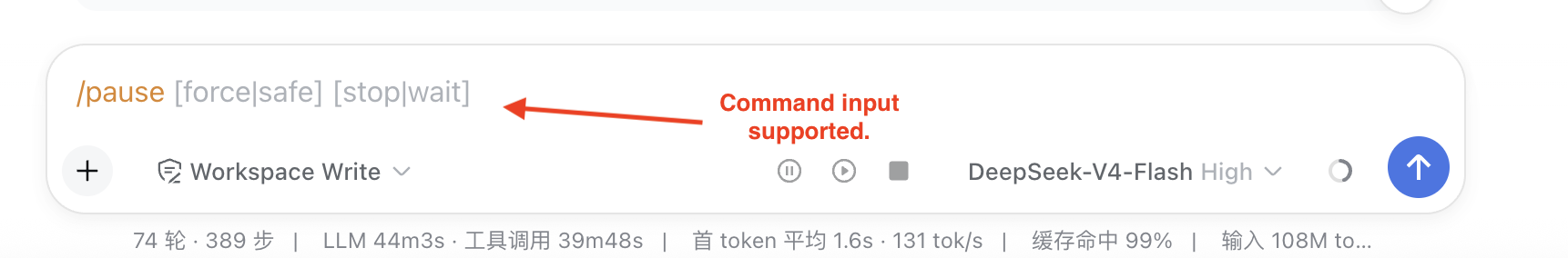 Using task controls with a slash command