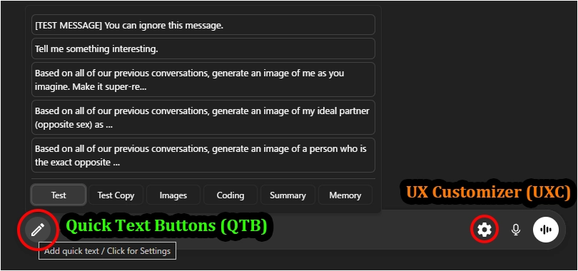 Quick Text Buttons Showcase Image