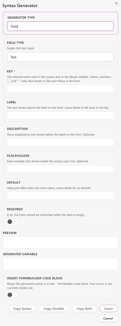 FieldGeneratorModal