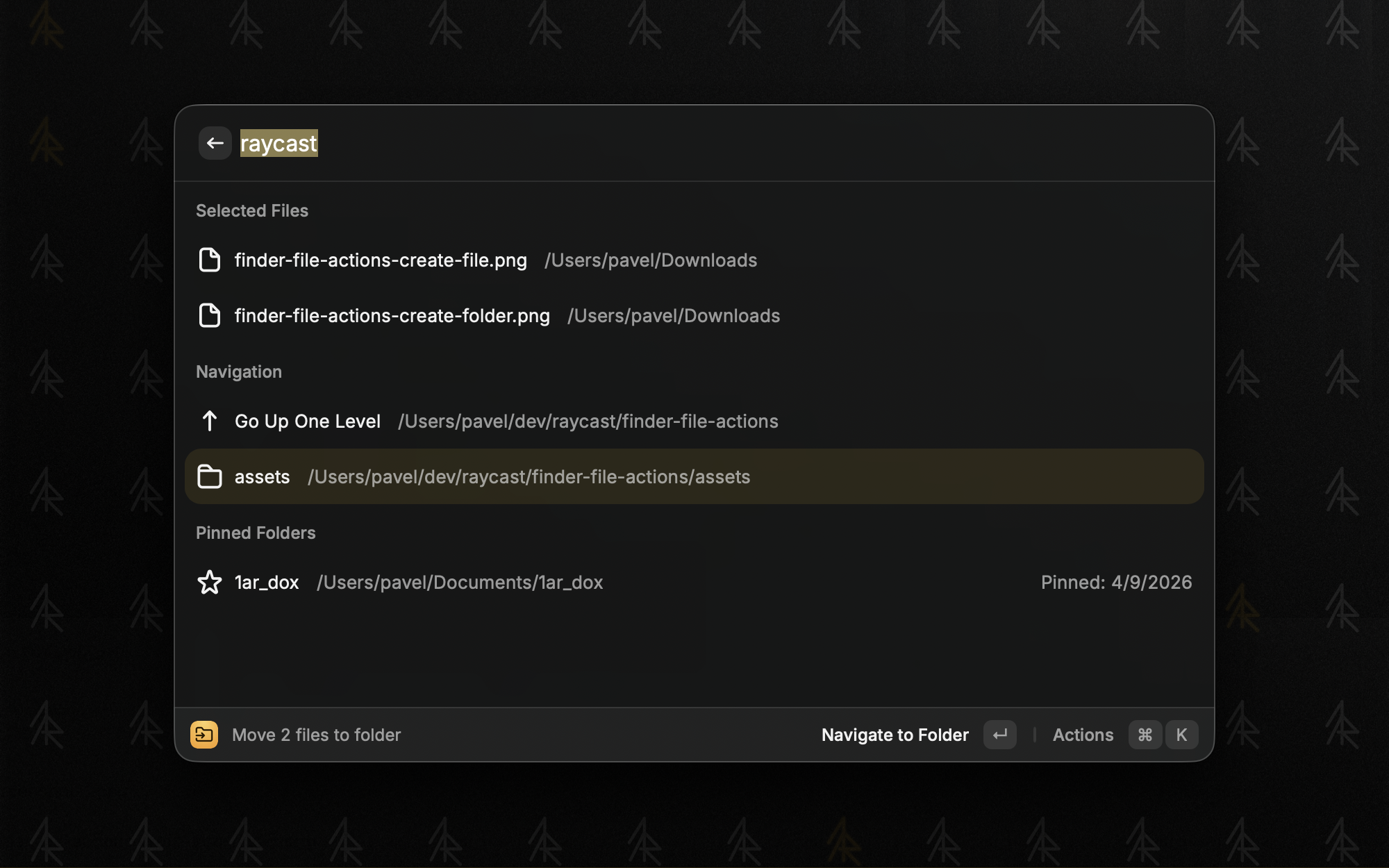 Folder navigation and search