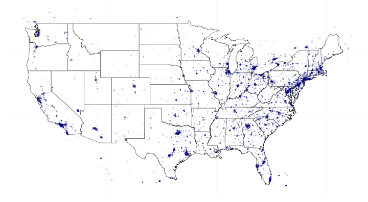 Map of tweets