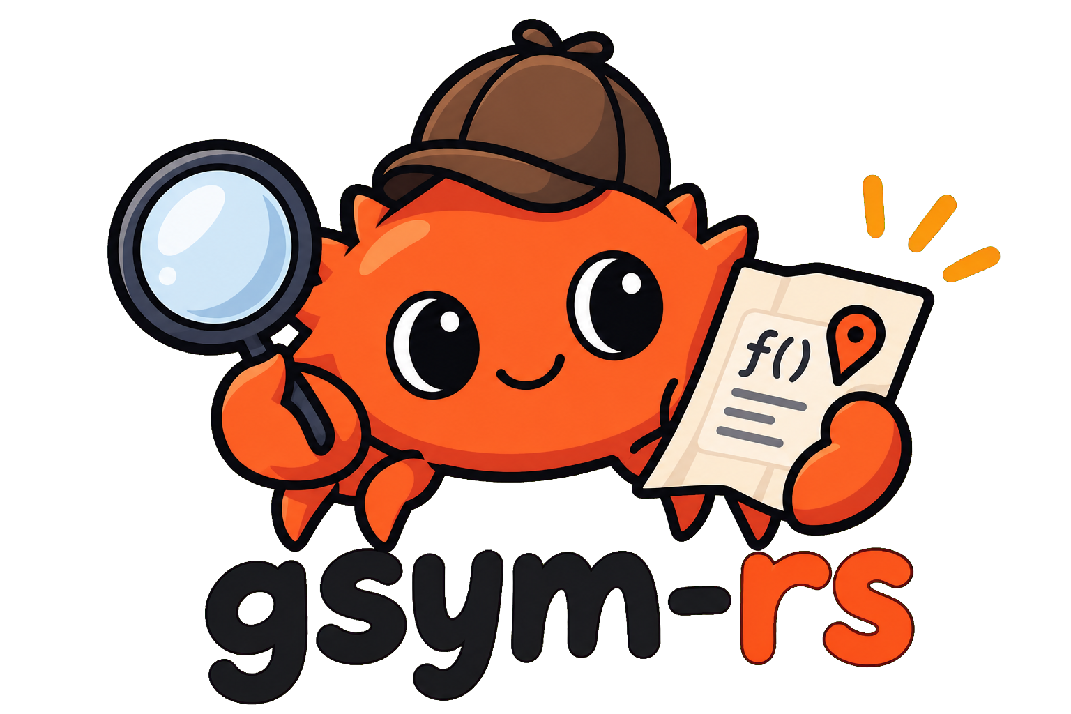 gsym-rs detective crab mascot