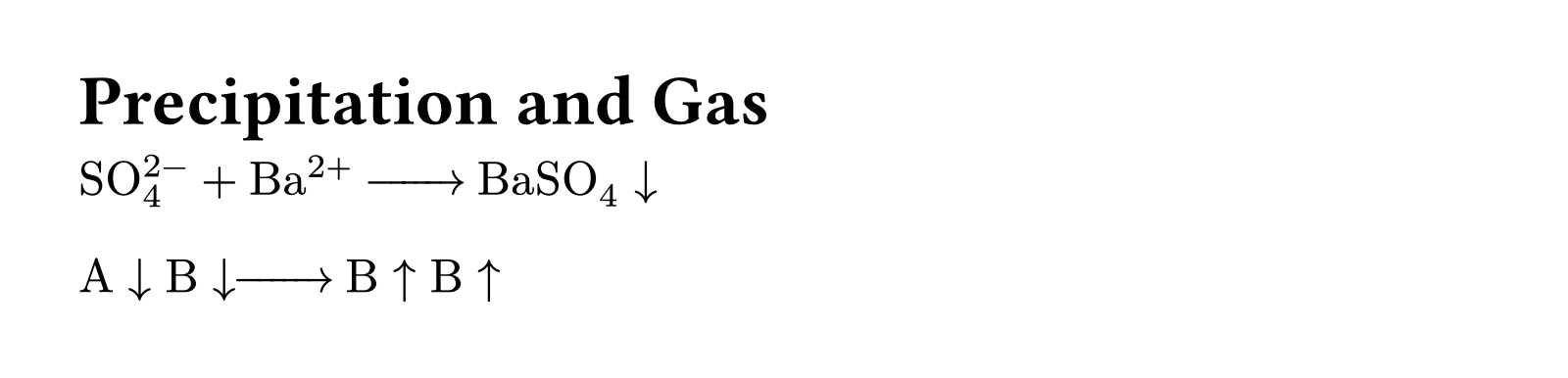 precipitation and gas are also supported by typing a v or a caret character.
