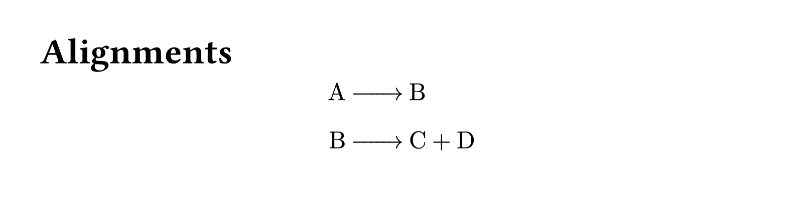 Equation alignments are trivially supported