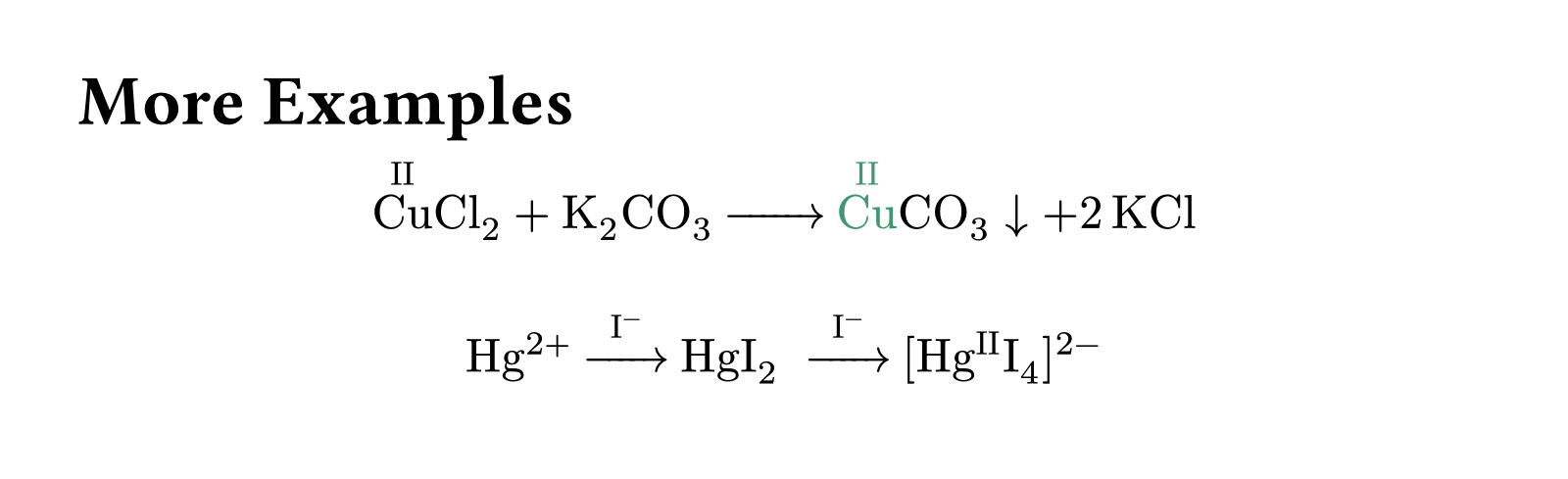 advance example 2, typing multiple reactions at once and coloring