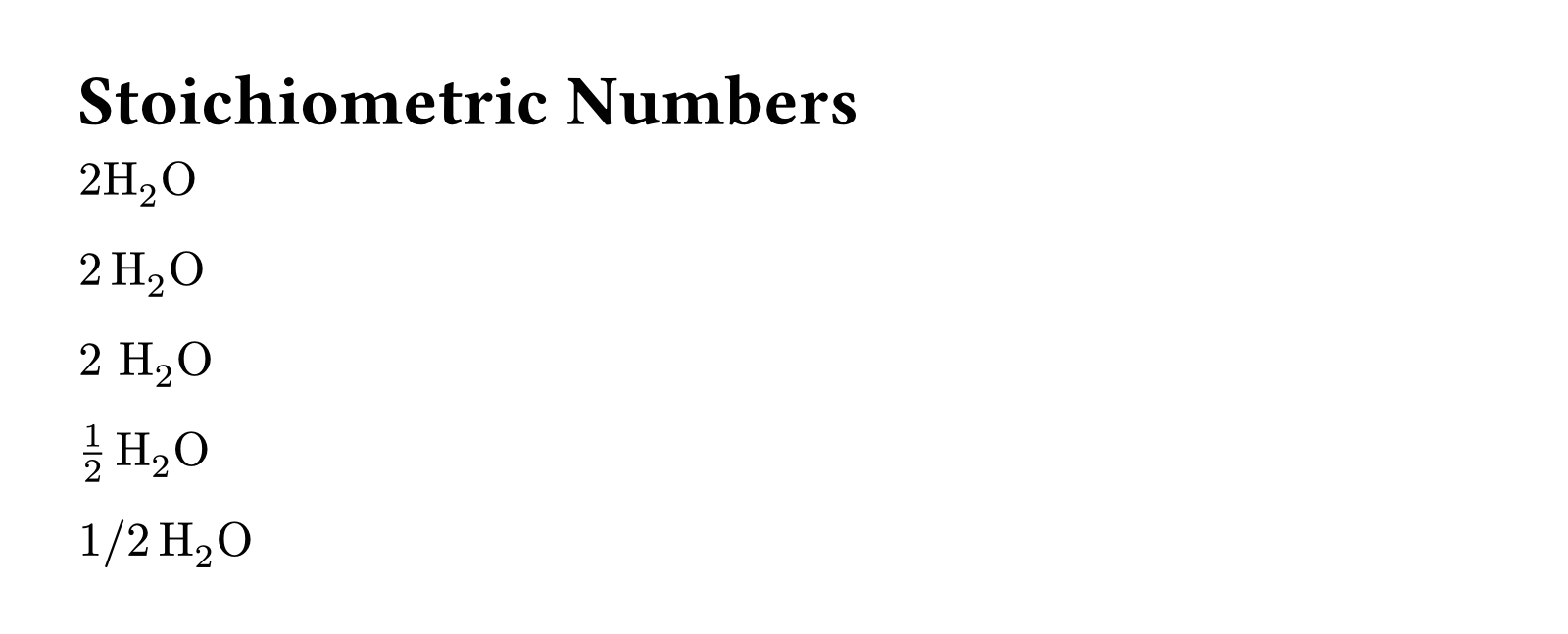 stoichiometry typing