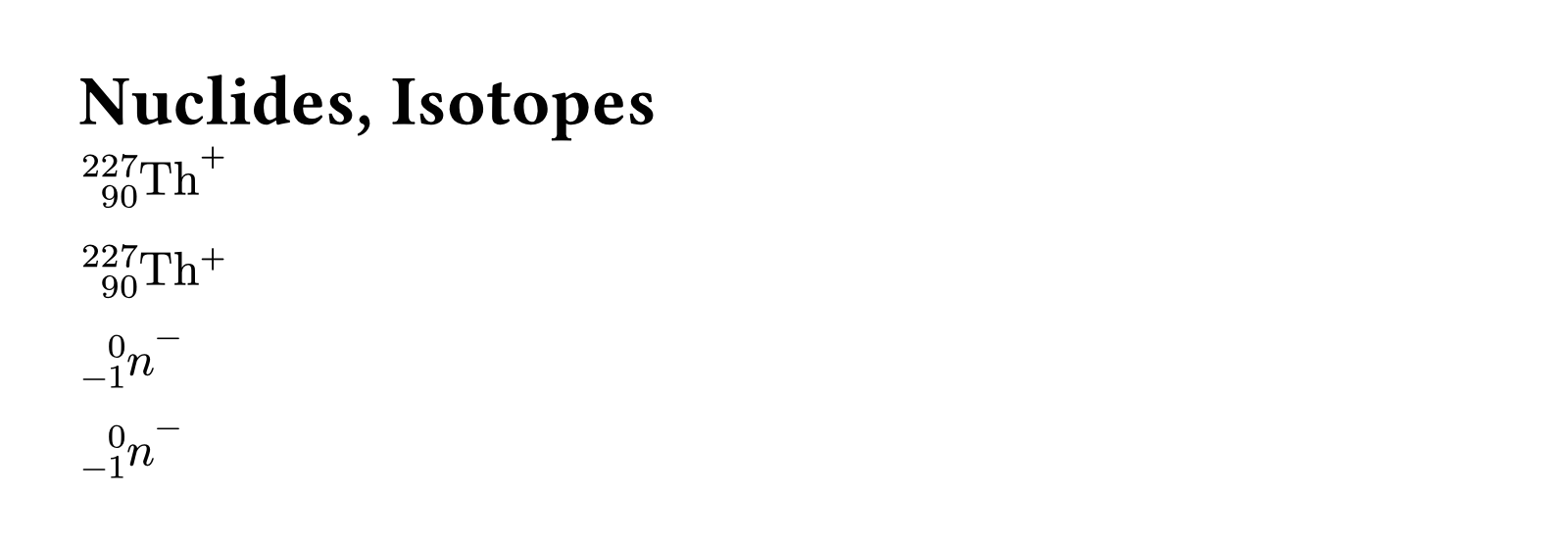 how to type nuclides is trivial