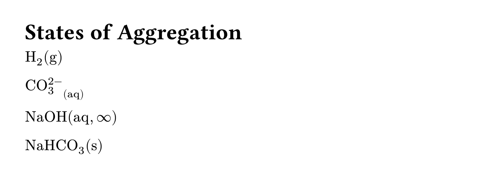 states of matter can be typed directly.
