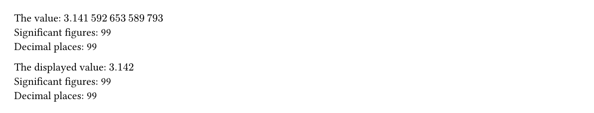 exact number display example
