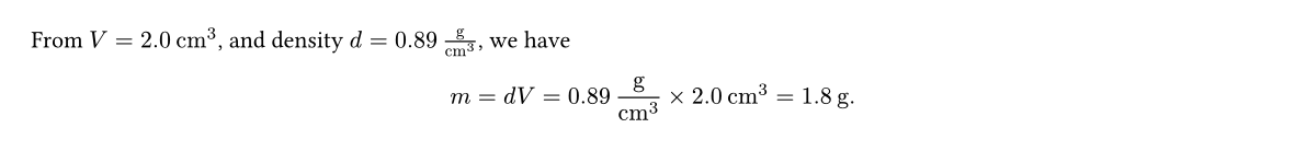 method of calculation display example