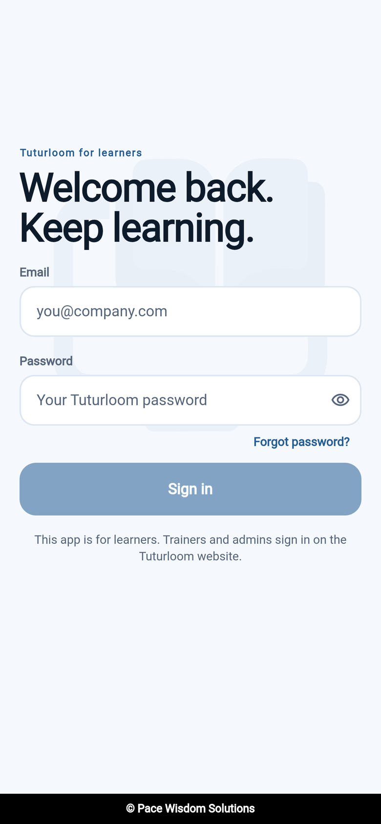 Mobile app sign-in