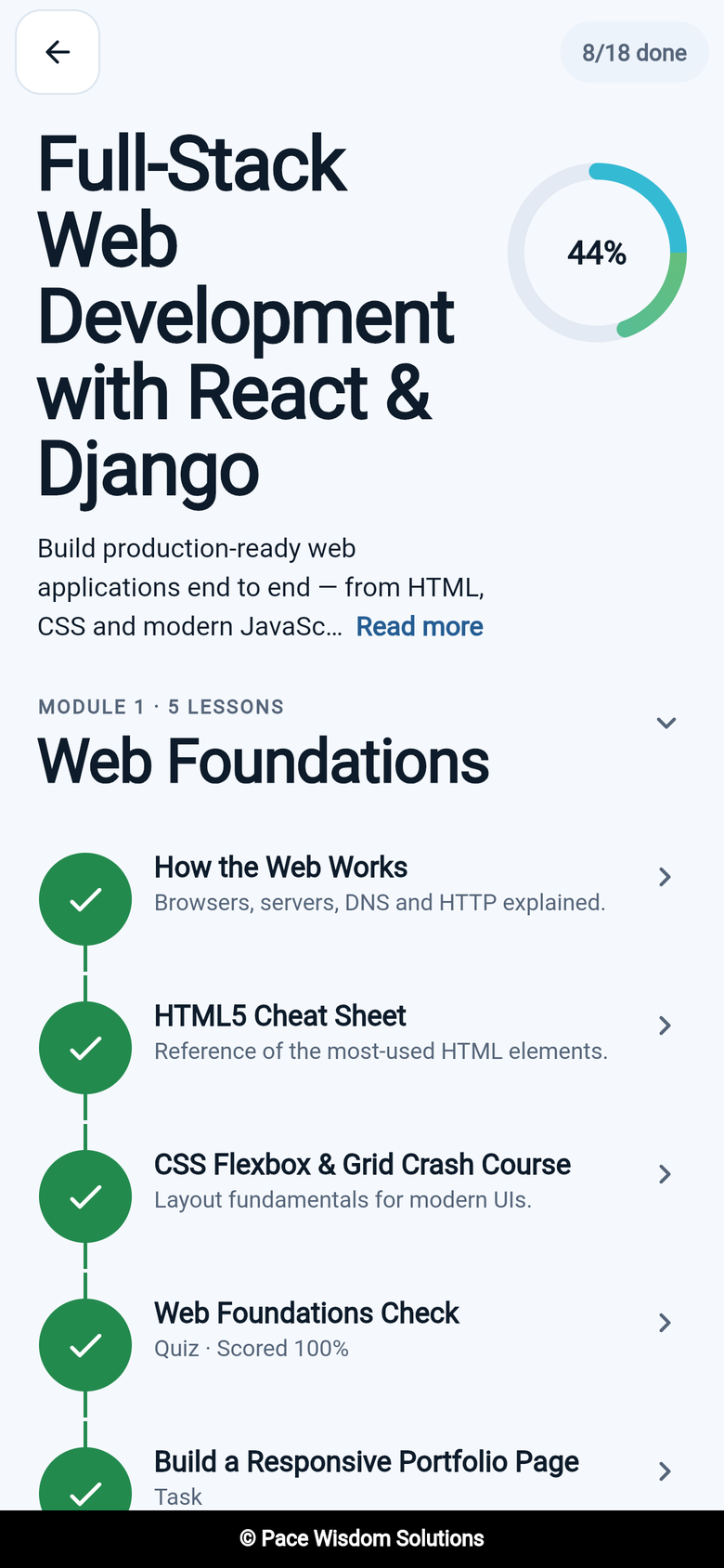 Mobile app course roadmap