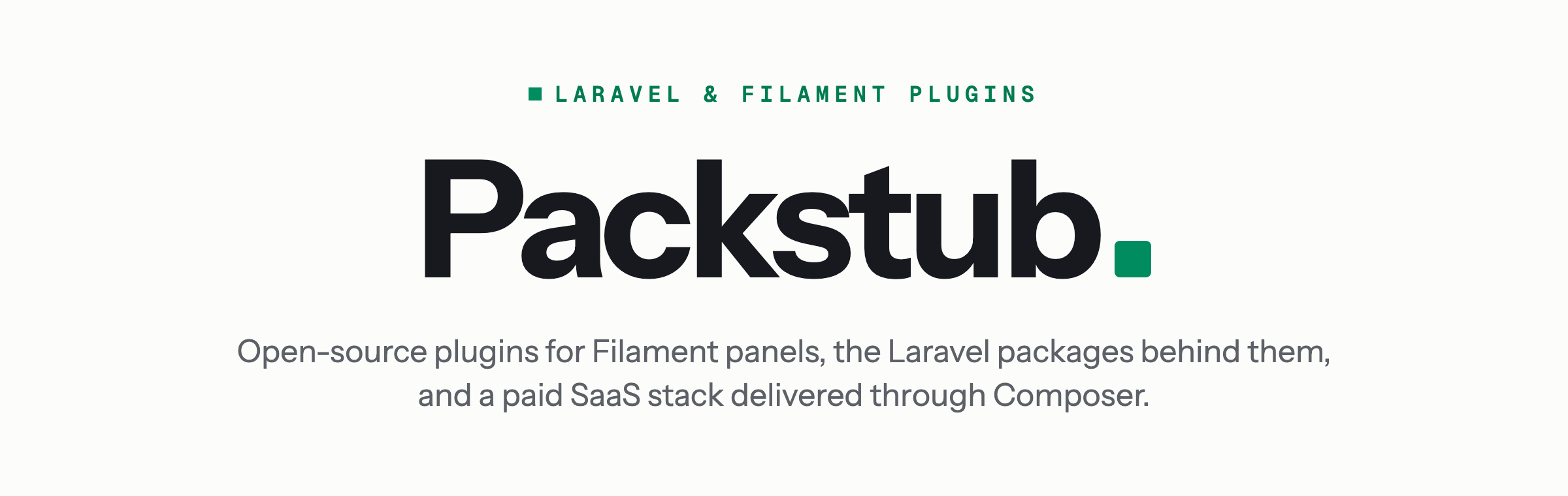 Packstub: Laravel and Filament plugins