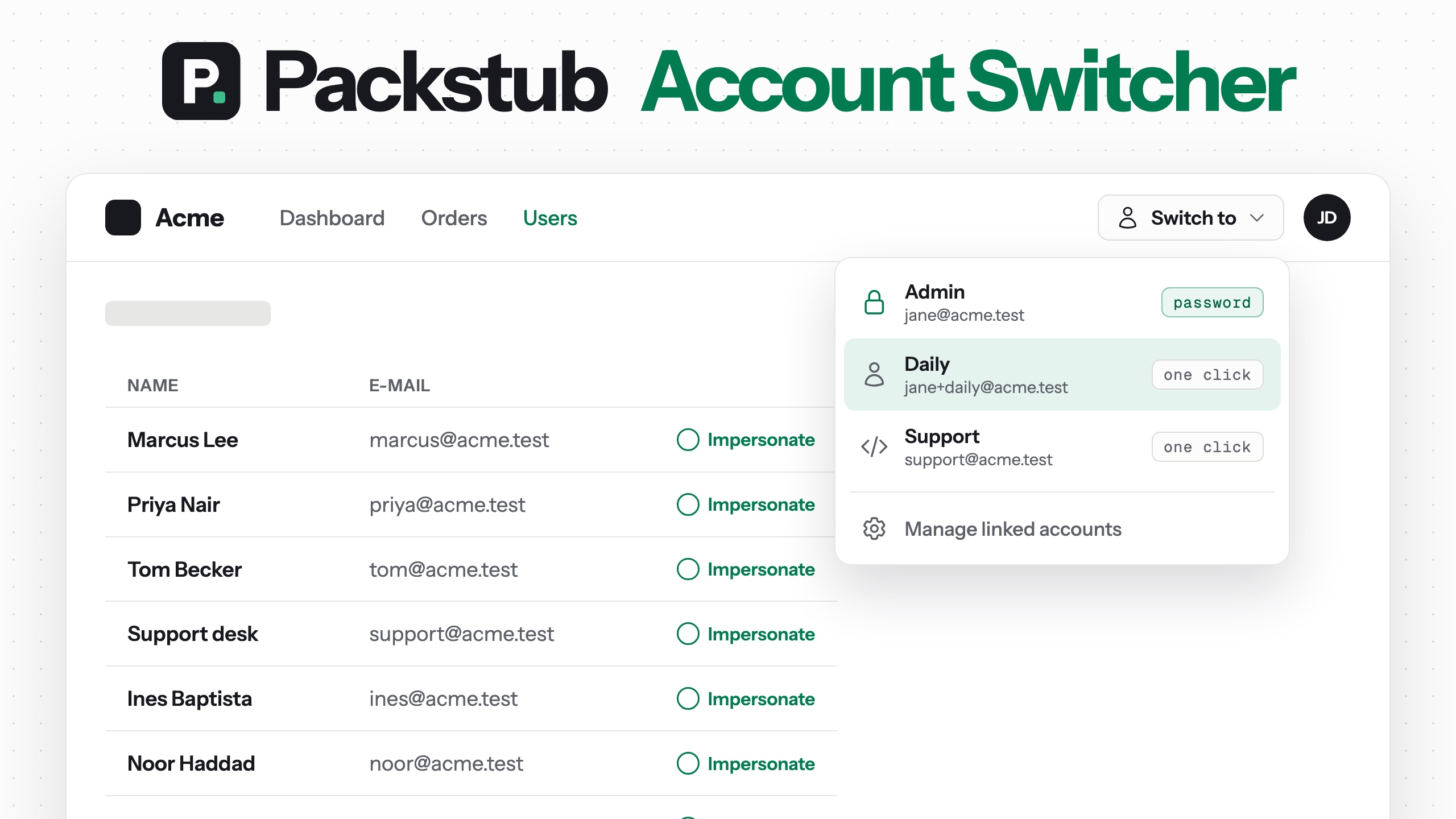 Filament Account Switcher