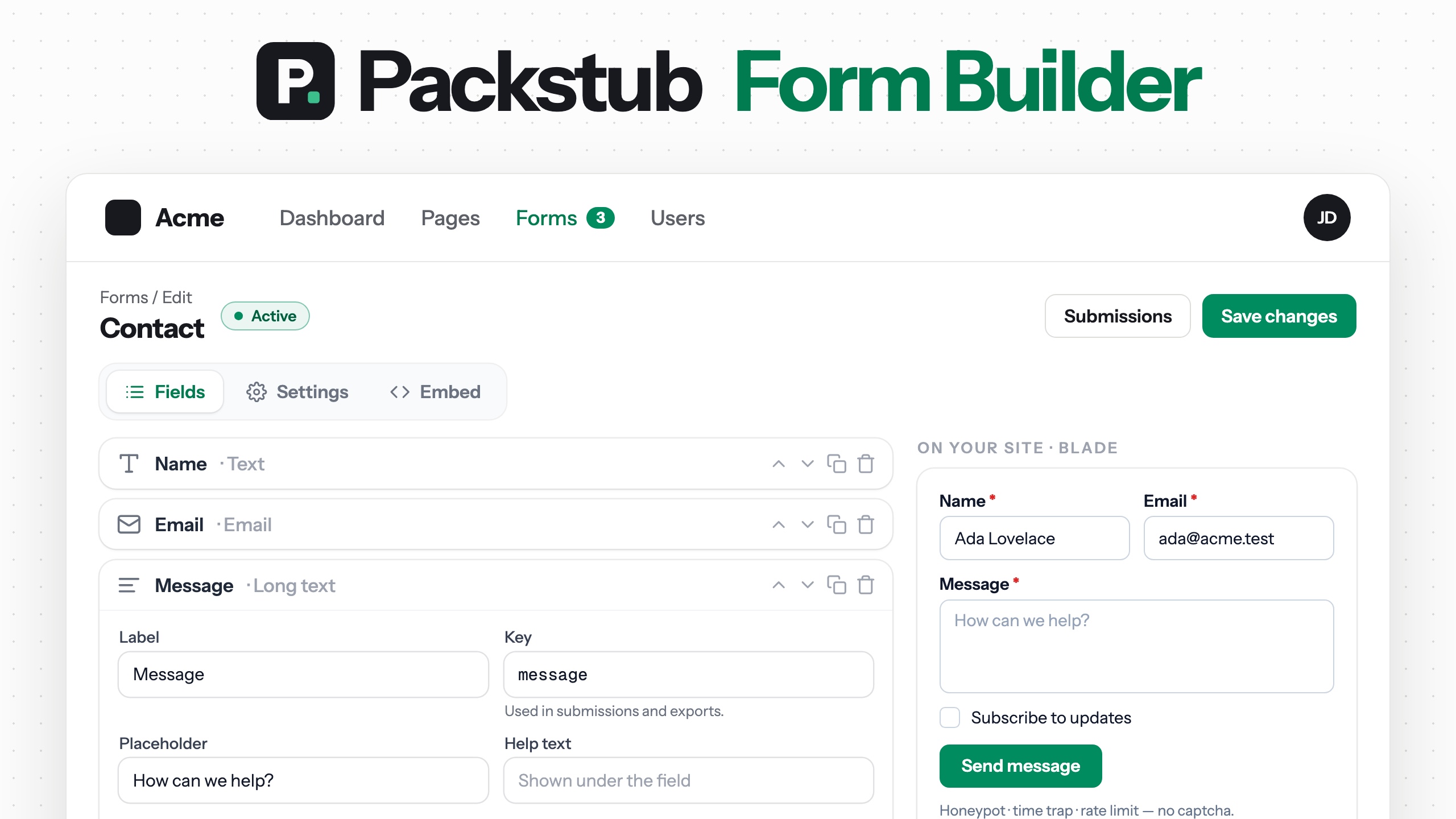 Filament Form Builder