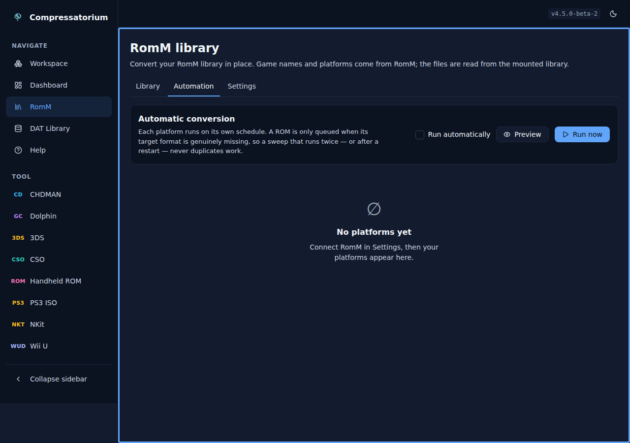 RomM automation, dark