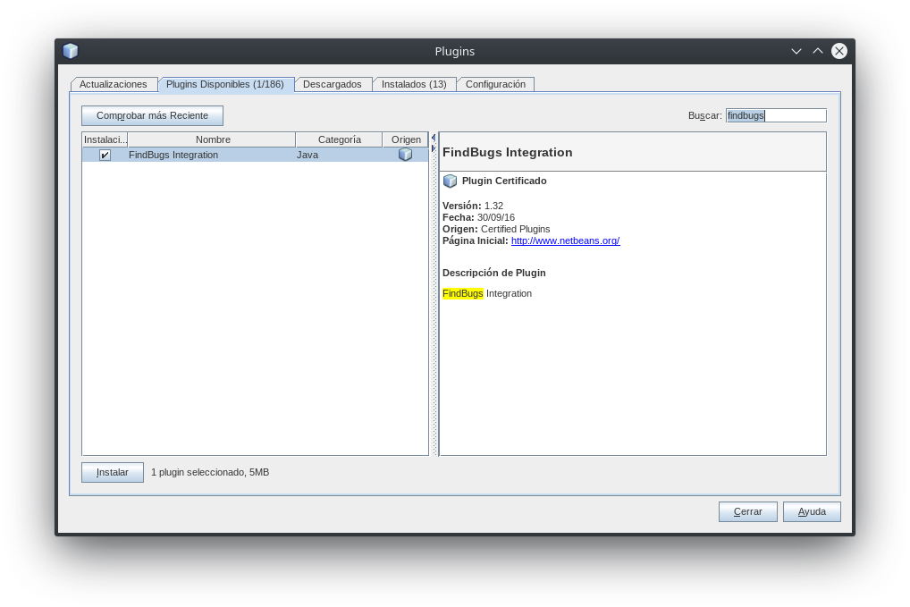 Buscando plugin FindBugs