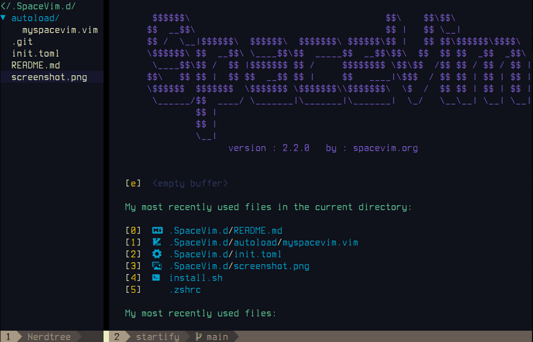 spacevim screenshot