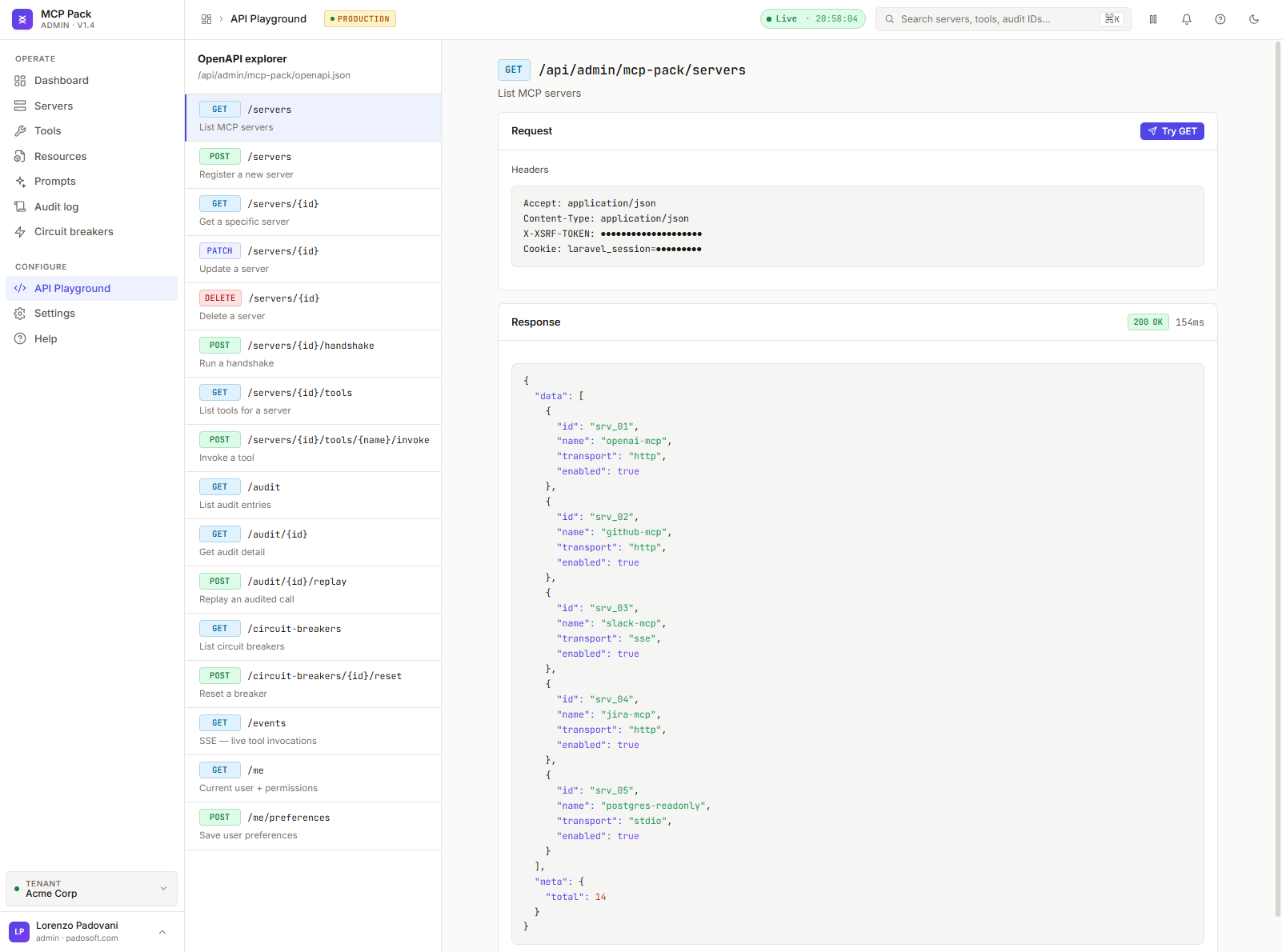 API playground