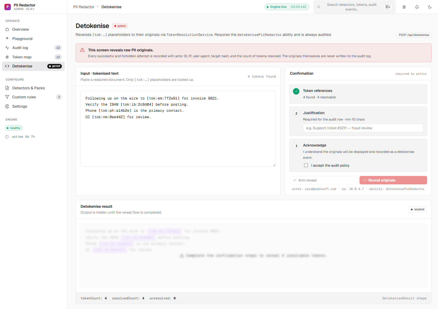 Detokenise