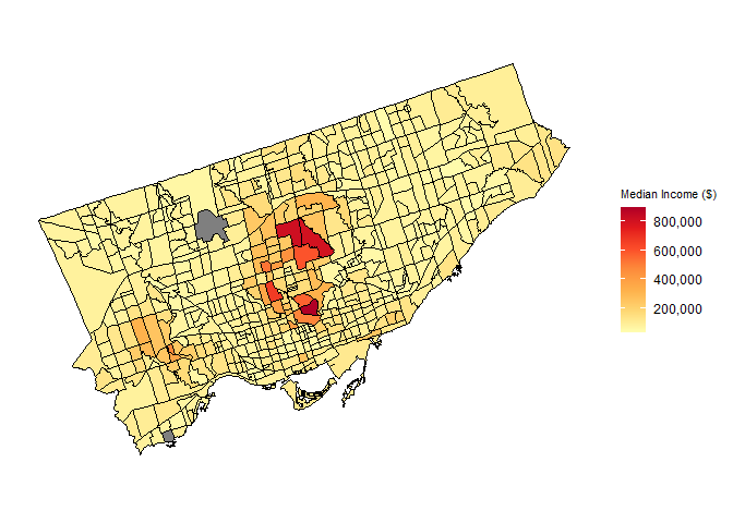 Median Income of Toronto Census Tracts