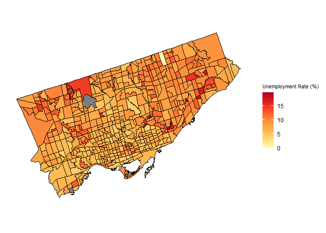 Unemployment Rate of Toronto Census Tracts
