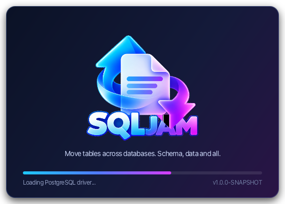 SqlJam splash screen