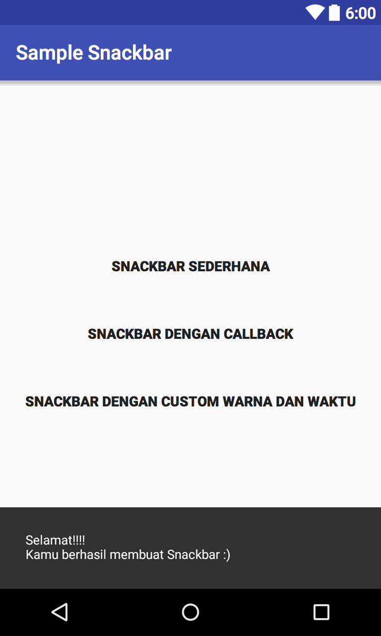 GitHub - pahlevikun/SampleSnackbar: Make Simple Snackbar and Custom ...