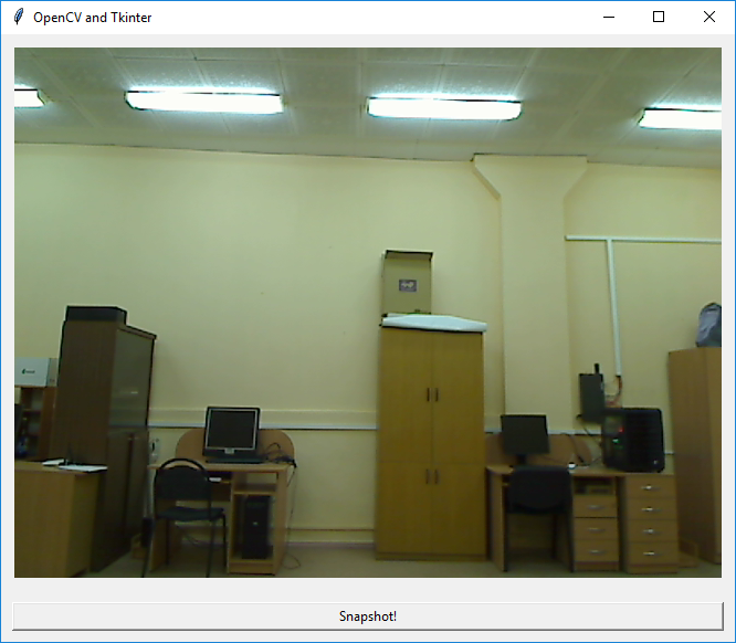 OpenCV + Tkinter snapshot GUI