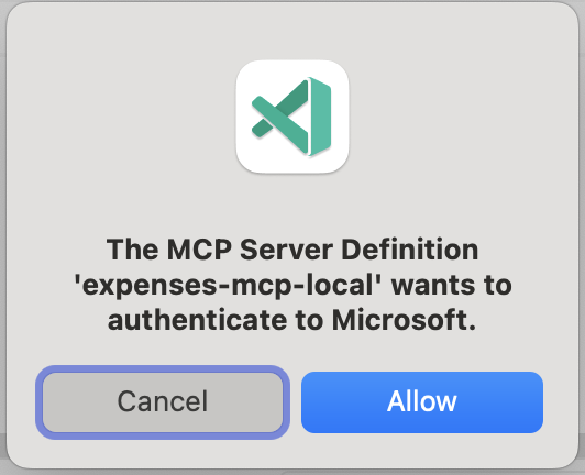 VS Code authentication prompt
