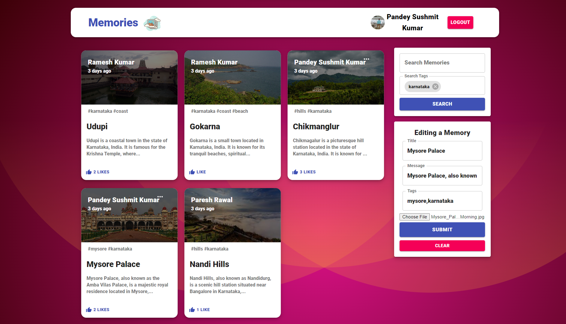 GitHub - pandeysushmit/memories: A Full Stack Social Media App