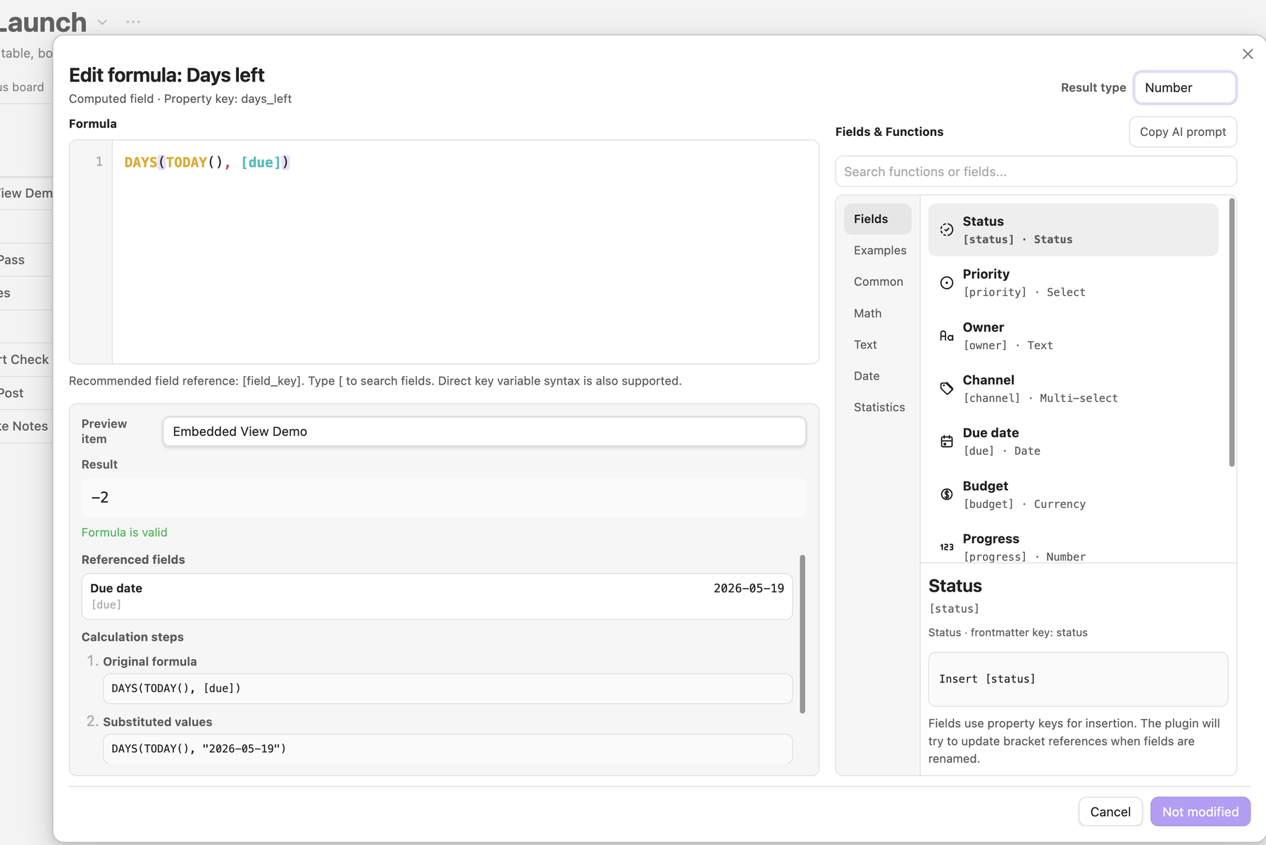 Formula editor