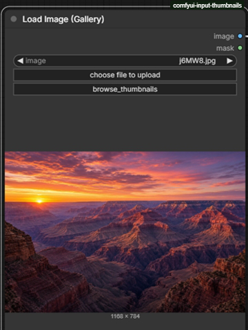 Selected image on the node