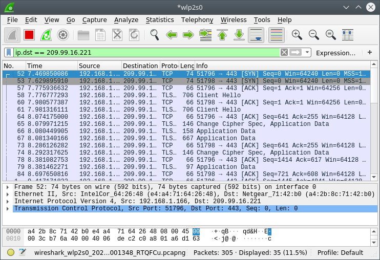does wireshark capture all the traffic on the network