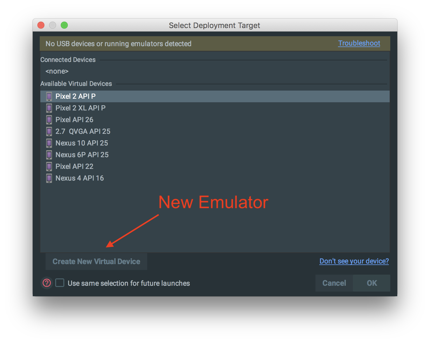 create new emulator