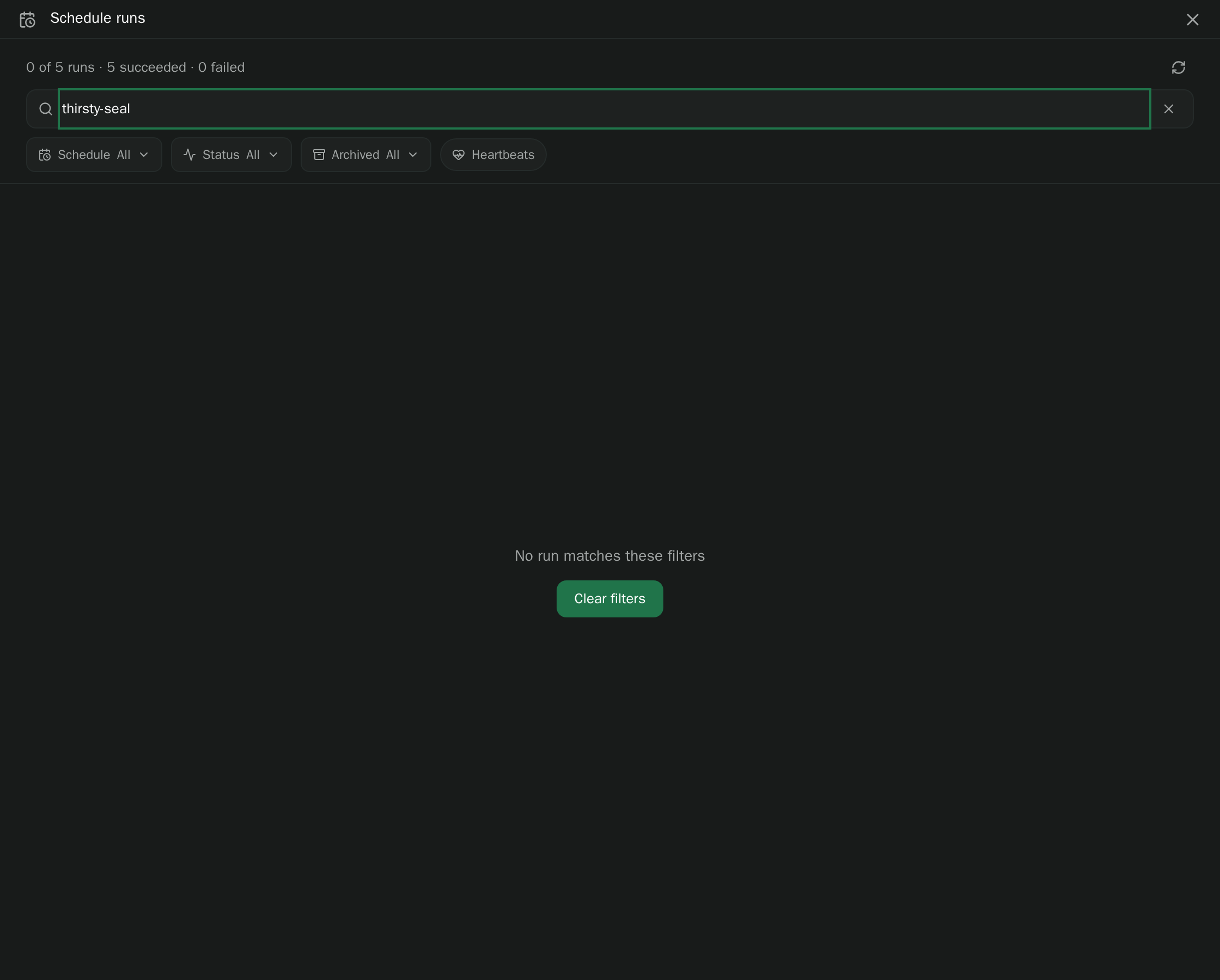 schedule-runs screenshot
