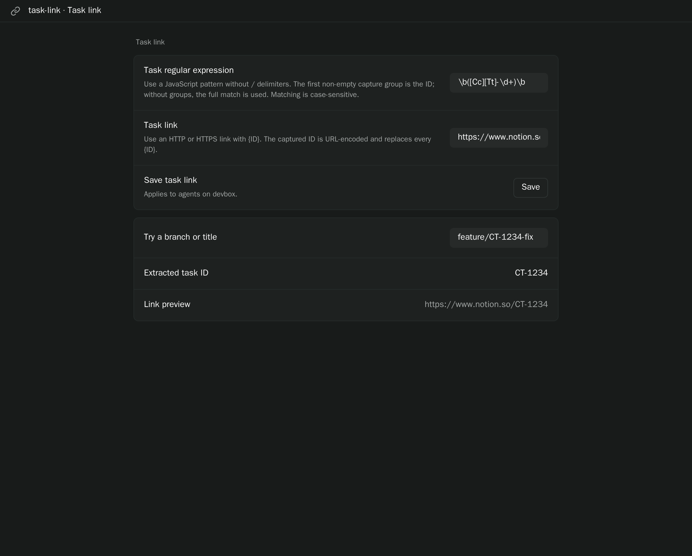 task-link screenshot