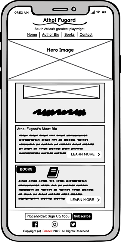 Mobile - Homepage Page Wireframe